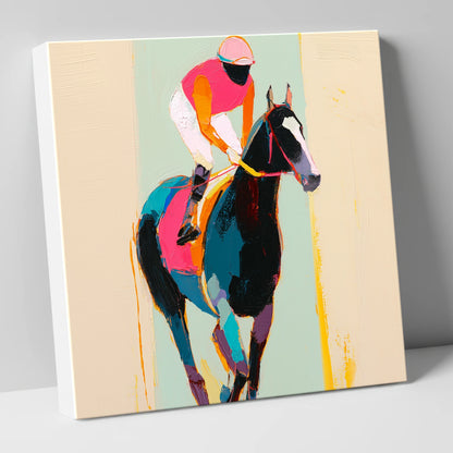 The Bold Contender racing horse canvas wall art