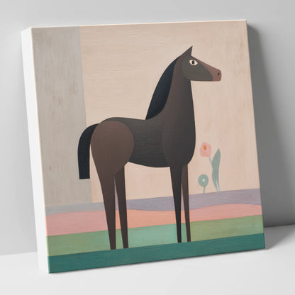 Modernist Equine Profile horse breed canvas wall art