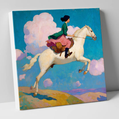 Skyward Bound show jumping horse canvas wall art