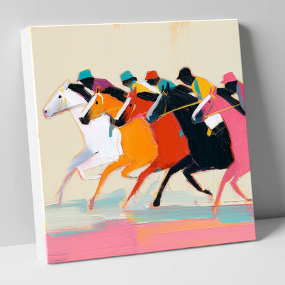Vibrant Final Furlong racing horse canvas wall art