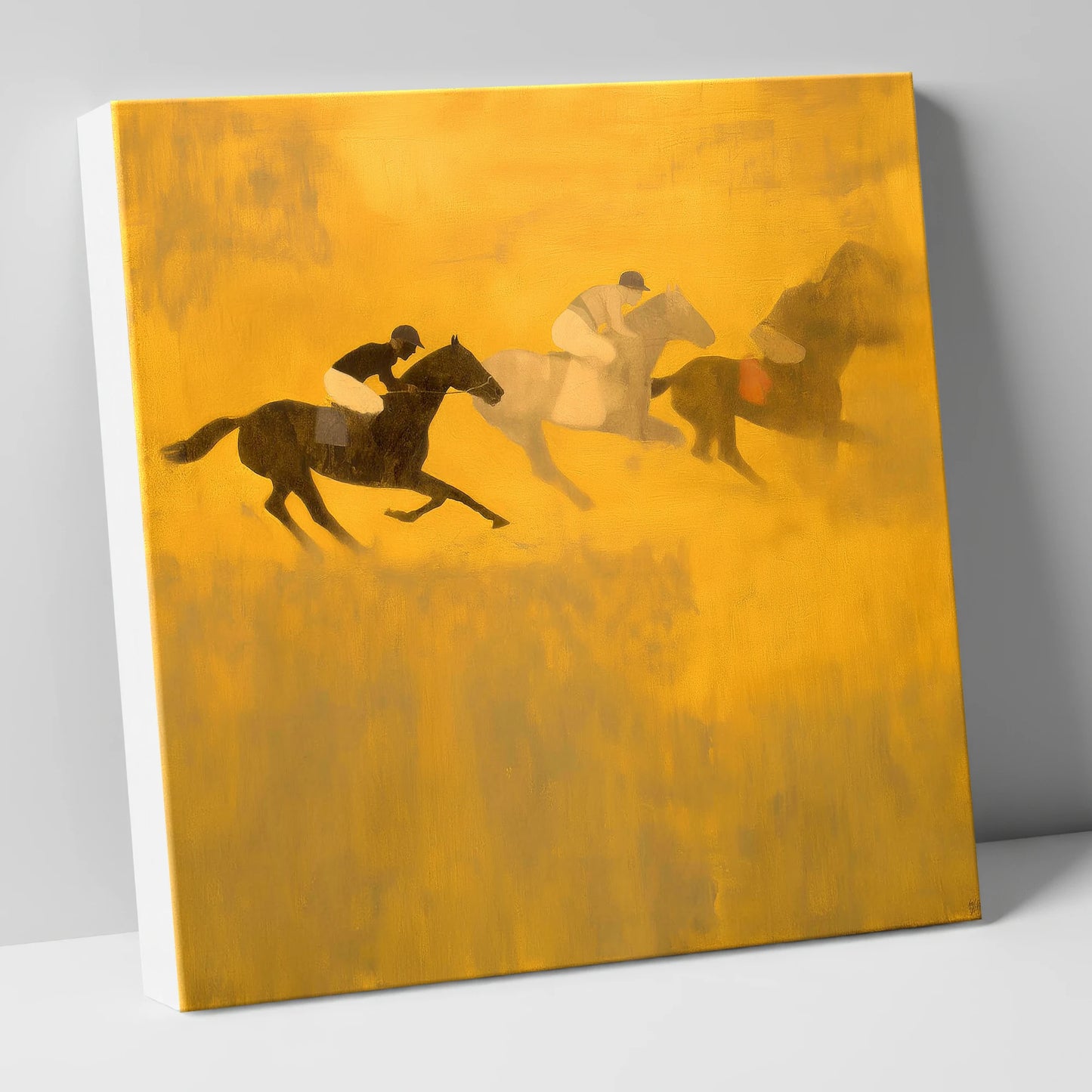 Golden Dust Runners racing horse canvas wall art