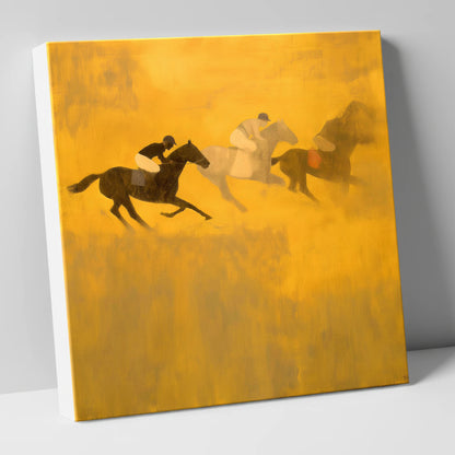Golden Dust Runners racing horse canvas wall art