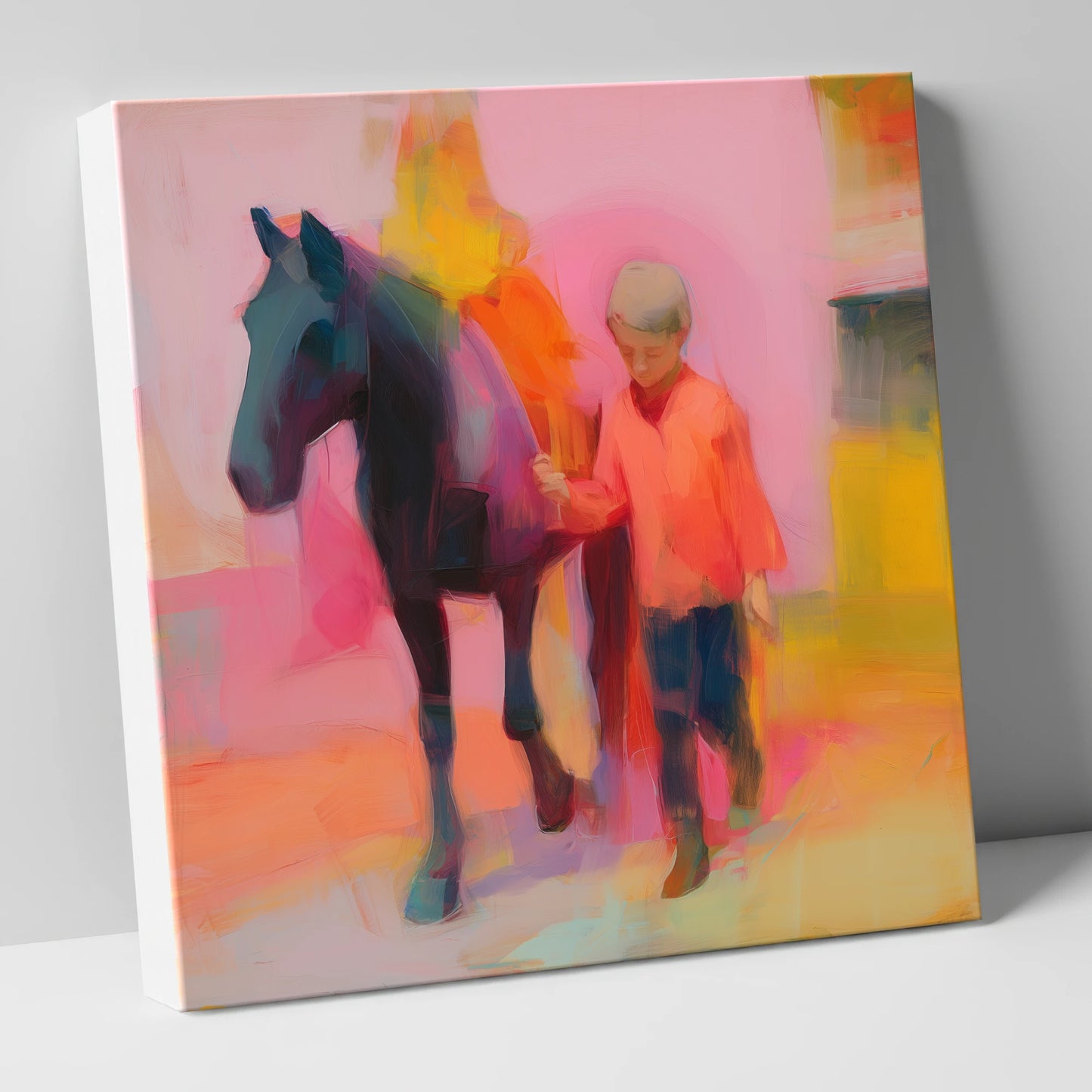 Radiant Companions horse & rider canvas wall art