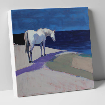 The Quiet Horizon horse landscape canvas wall art