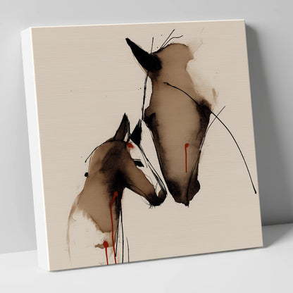 Unbreakable Bond mare & foal canvas wall art