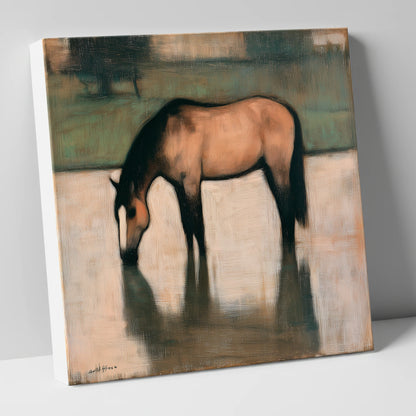 Quiet Reflection horse portrait canvas wall art