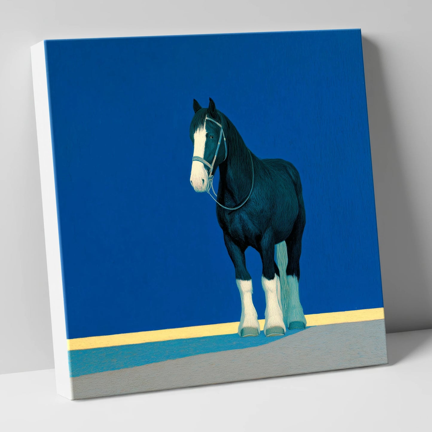 The Cobalt Shire horse breed canvas wall art