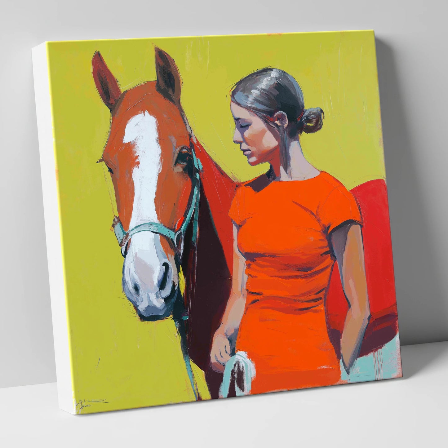 Radiant Bond horse & rider canvas wall art