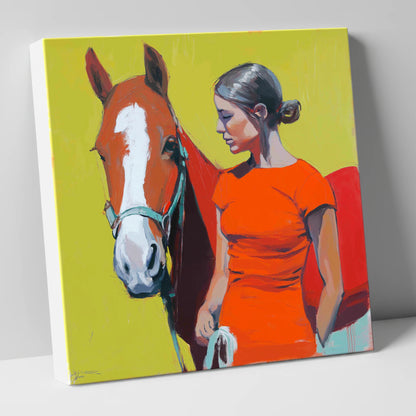 Radiant Bond horse & rider canvas wall art