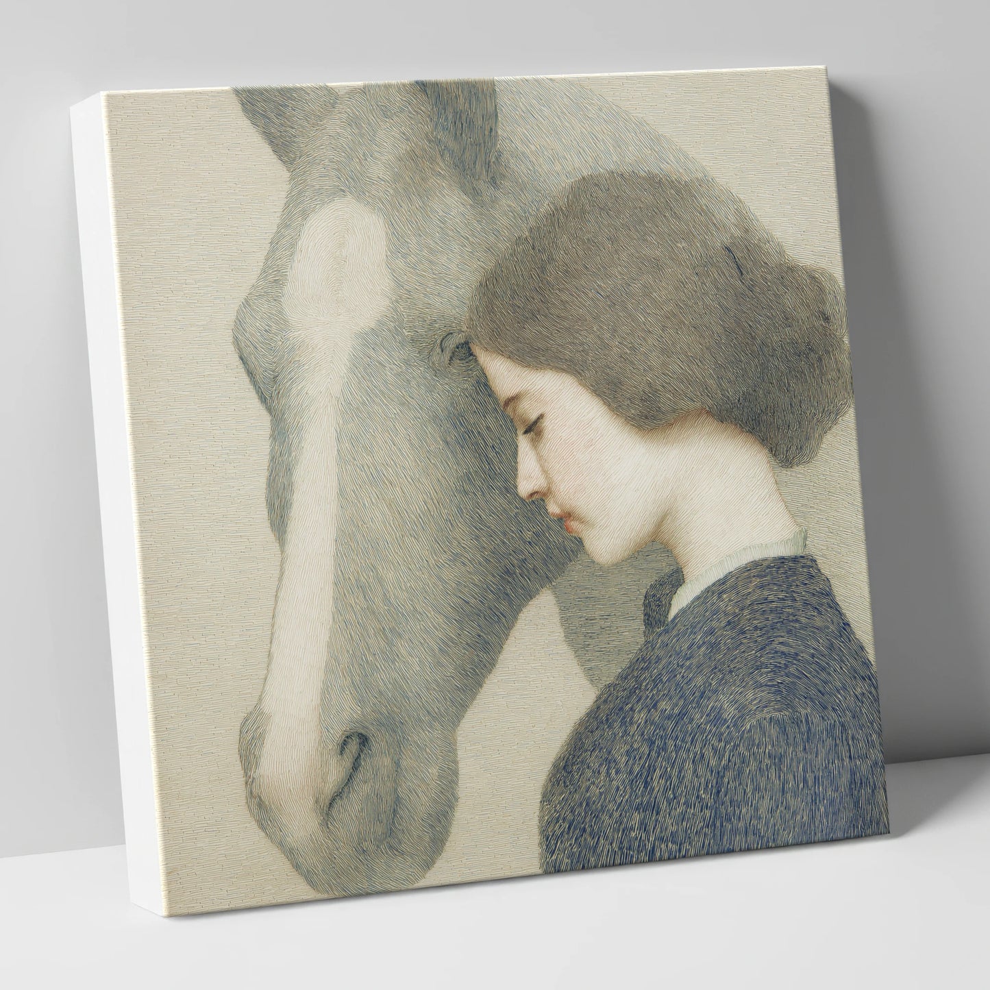 A Silent Understanding horse & rider canvas wall art