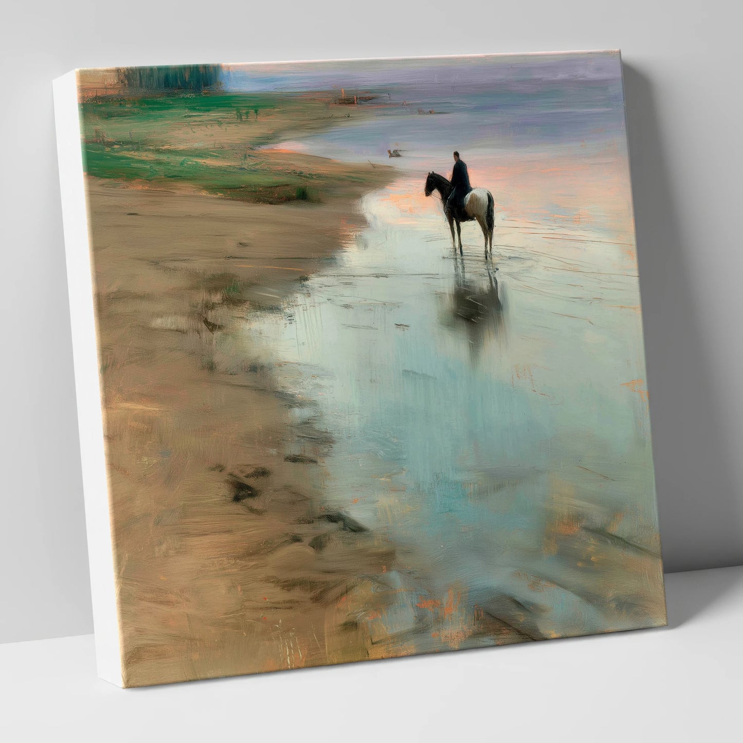 Tide Line Reflections horse landscape canvas wall art