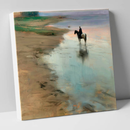 Tide Line Reflections horse landscape canvas wall art