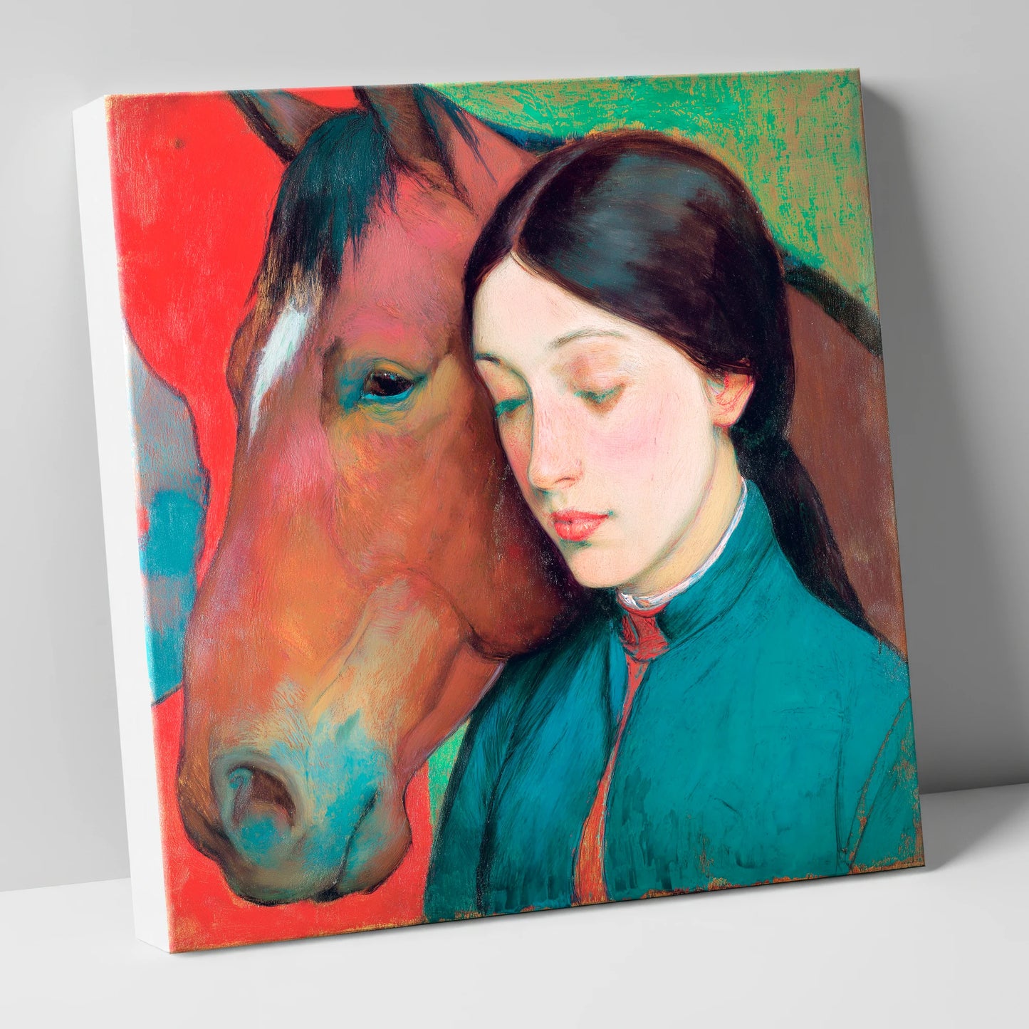 Silent Devotion horse & rider canvas wall art
