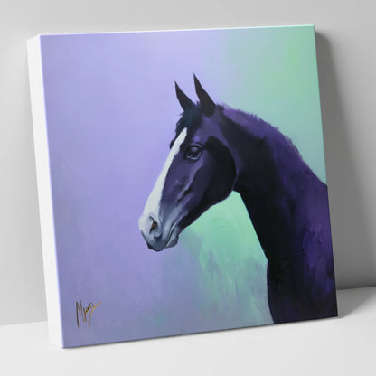 Amethyst Equine Profile horse portrait canvas wall art