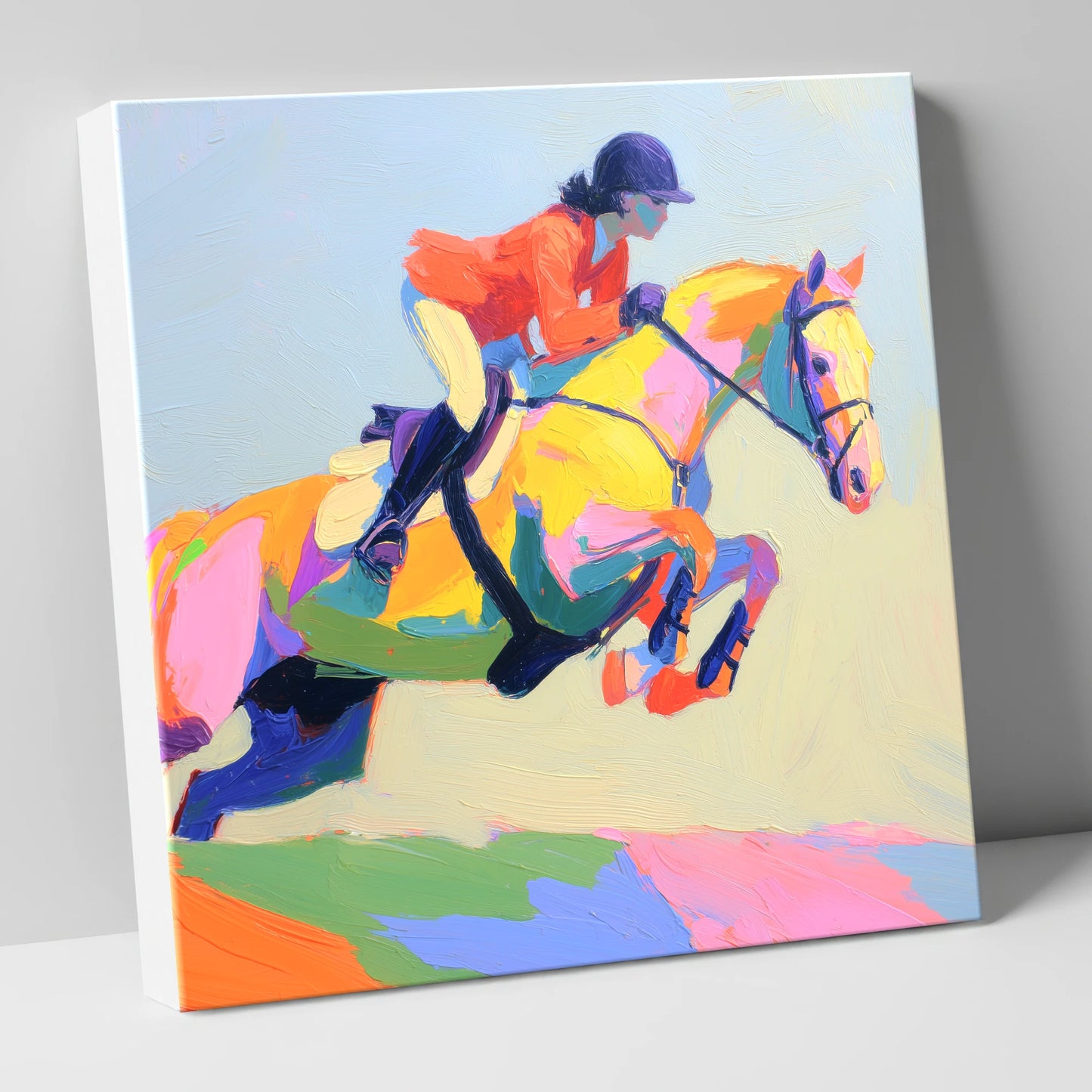 Chromatic Showjumper show jumping horse canvas wall art