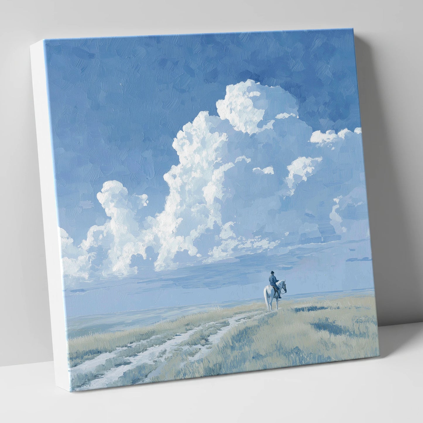 Vast Blue Horizon horse landscape canvas wall art