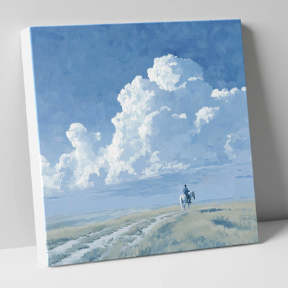 Vast Blue Horizon horse landscape canvas wall art