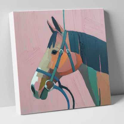 Abstract Rose Profile horse portrait canvas wall art