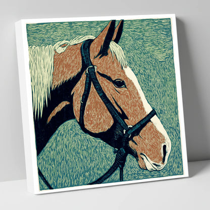 Bold Chestnut Profile horse portrait canvas wall art