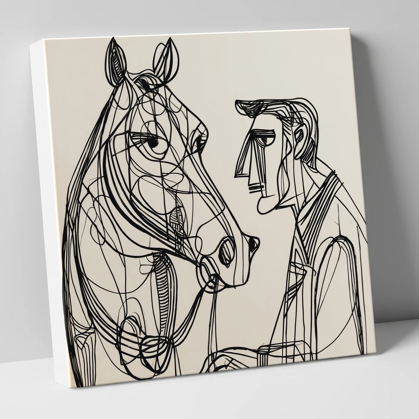 Modern Connection horse & rider canvas wall art