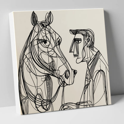 Modern Connection horse & rider canvas wall art
