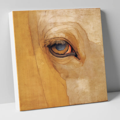 The Golden Gaze horse portrait canvas wall art