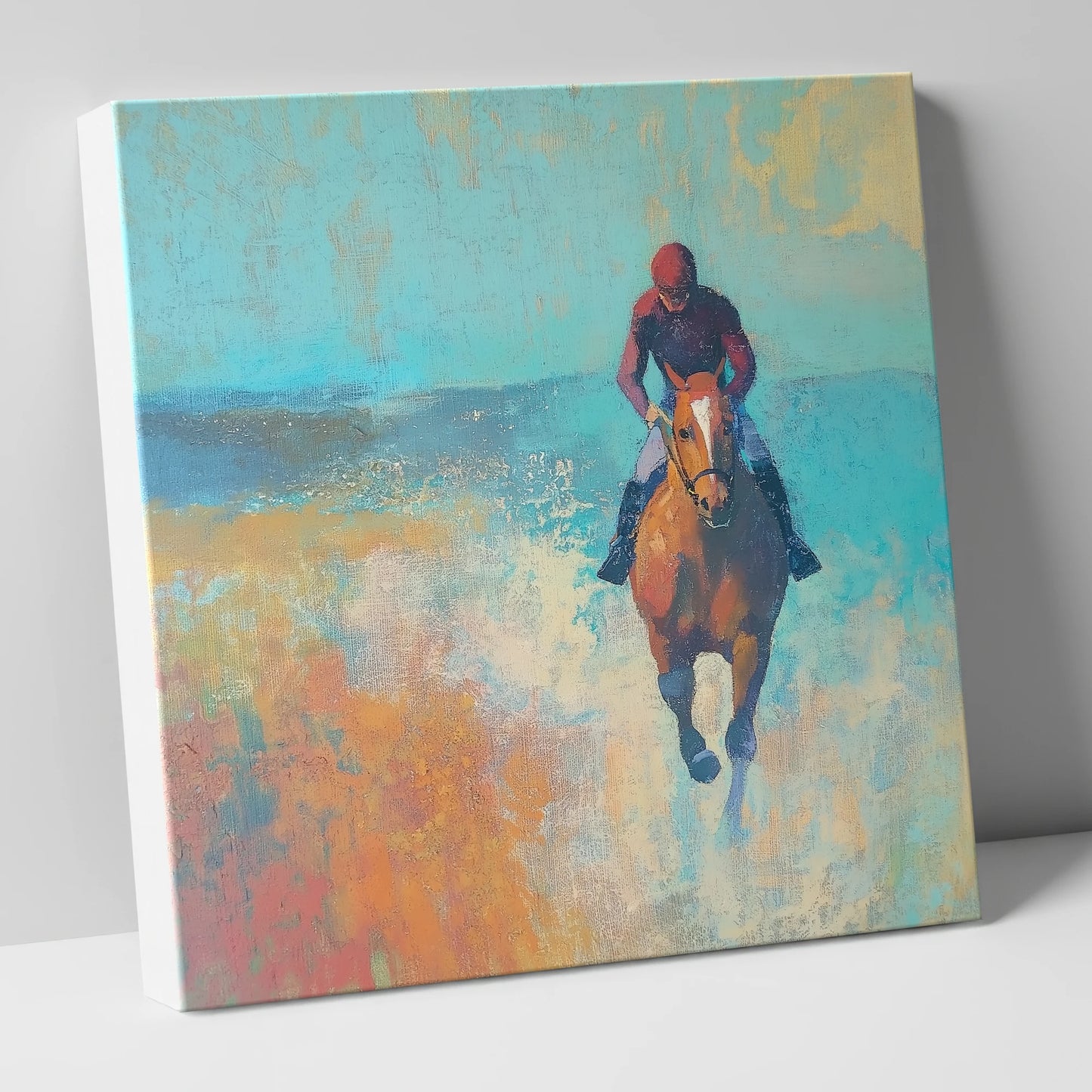The Morning Gallop racing horse canvas wall art
