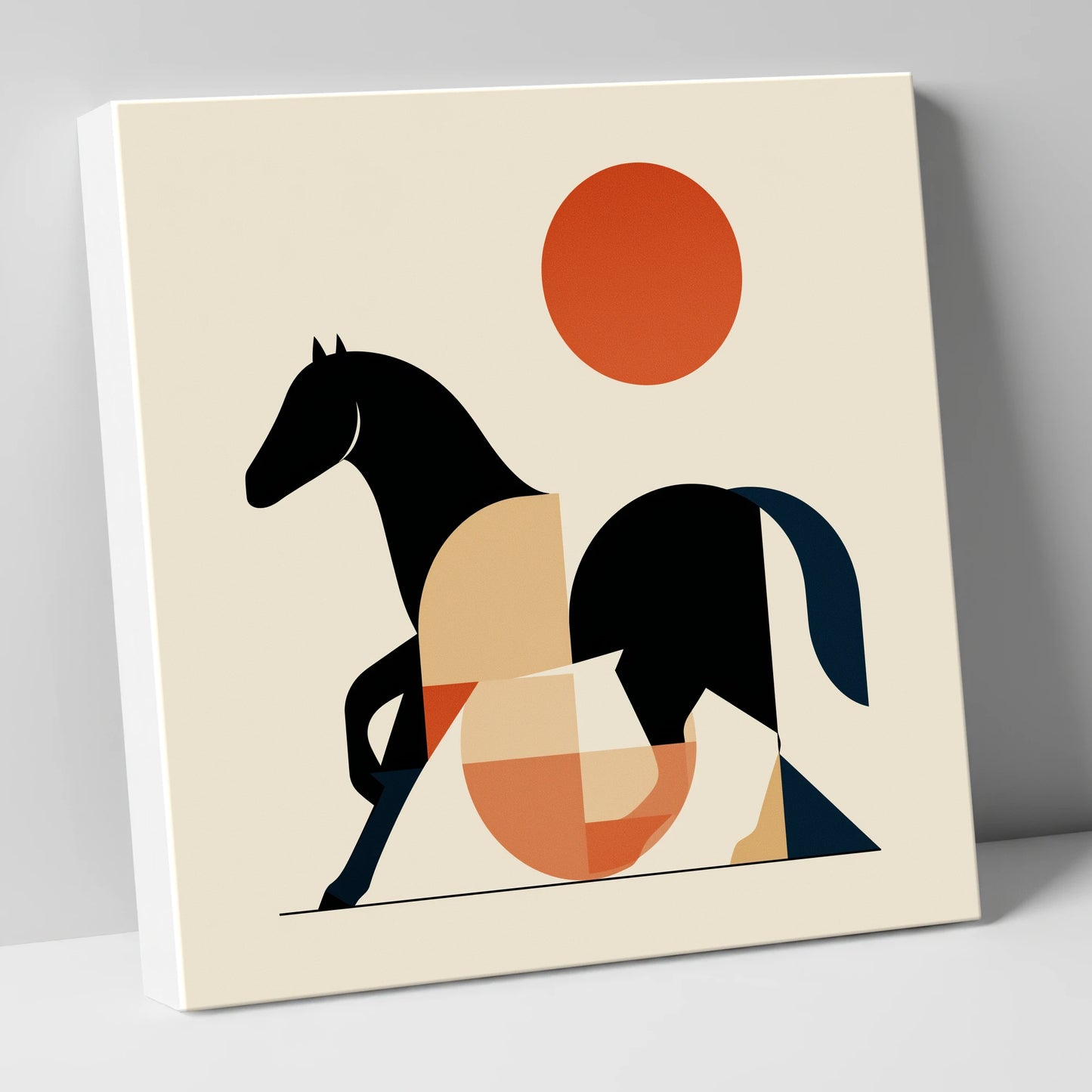 Geometric Equine Form horse portrait canvas wall art
