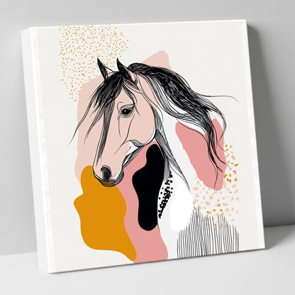 Graphic Equine Elegance horse & rider canvas wall art