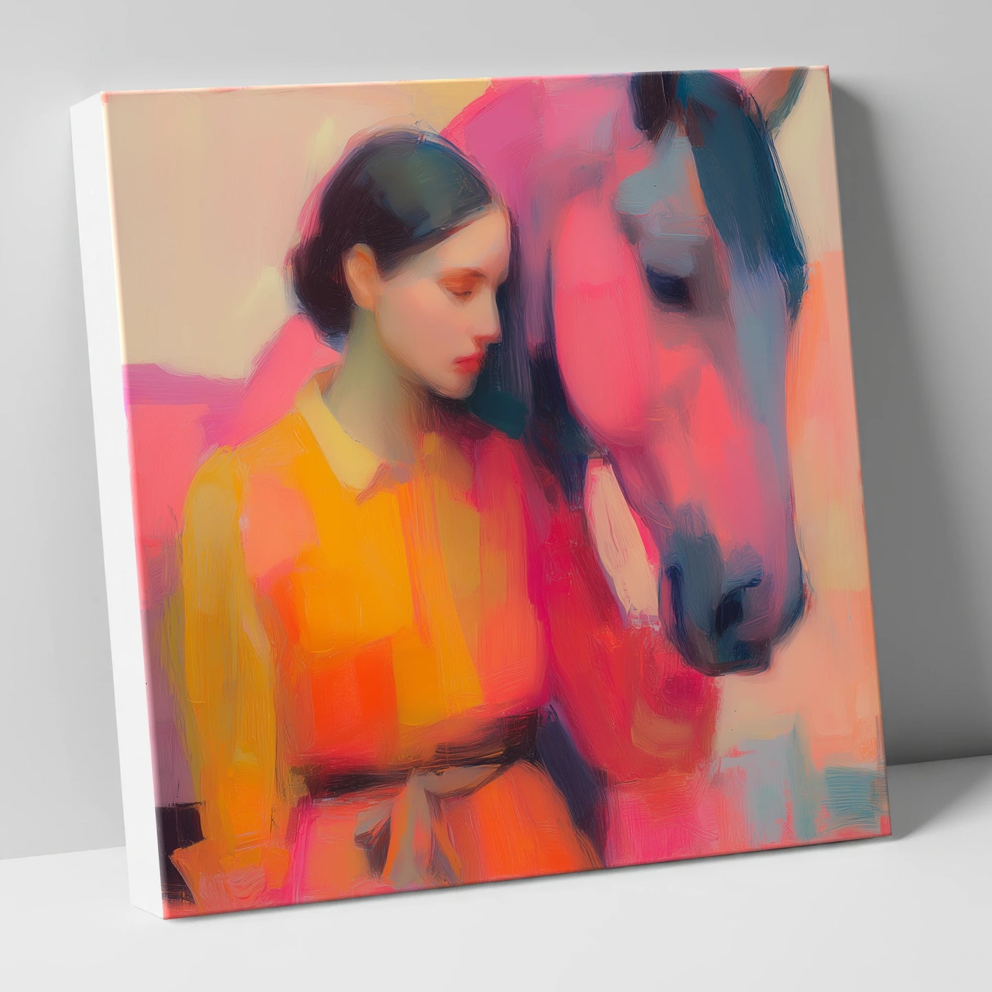 Radiant Bond horse & rider canvas wall art