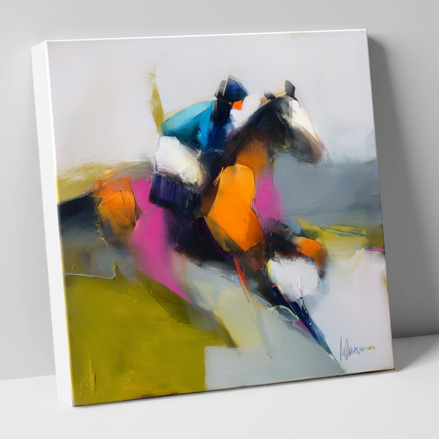 Thundering Colour racing horse canvas wall art