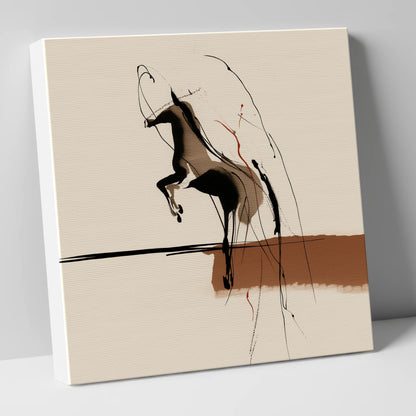Untamed Sepia Silhouette horse portrait canvas wall art