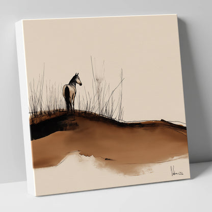 Solitude on the Ridge horse landscape canvas wall art