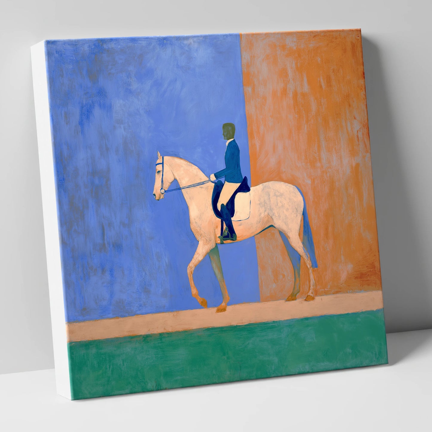 Contemporary Dressage Silhouette dressage horse canvas wall art