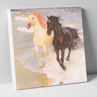 Ethereal Tide Gallop horse landscape canvas wall art