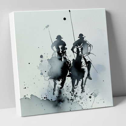 Charge of the Chukka polo horse canvas wall art
