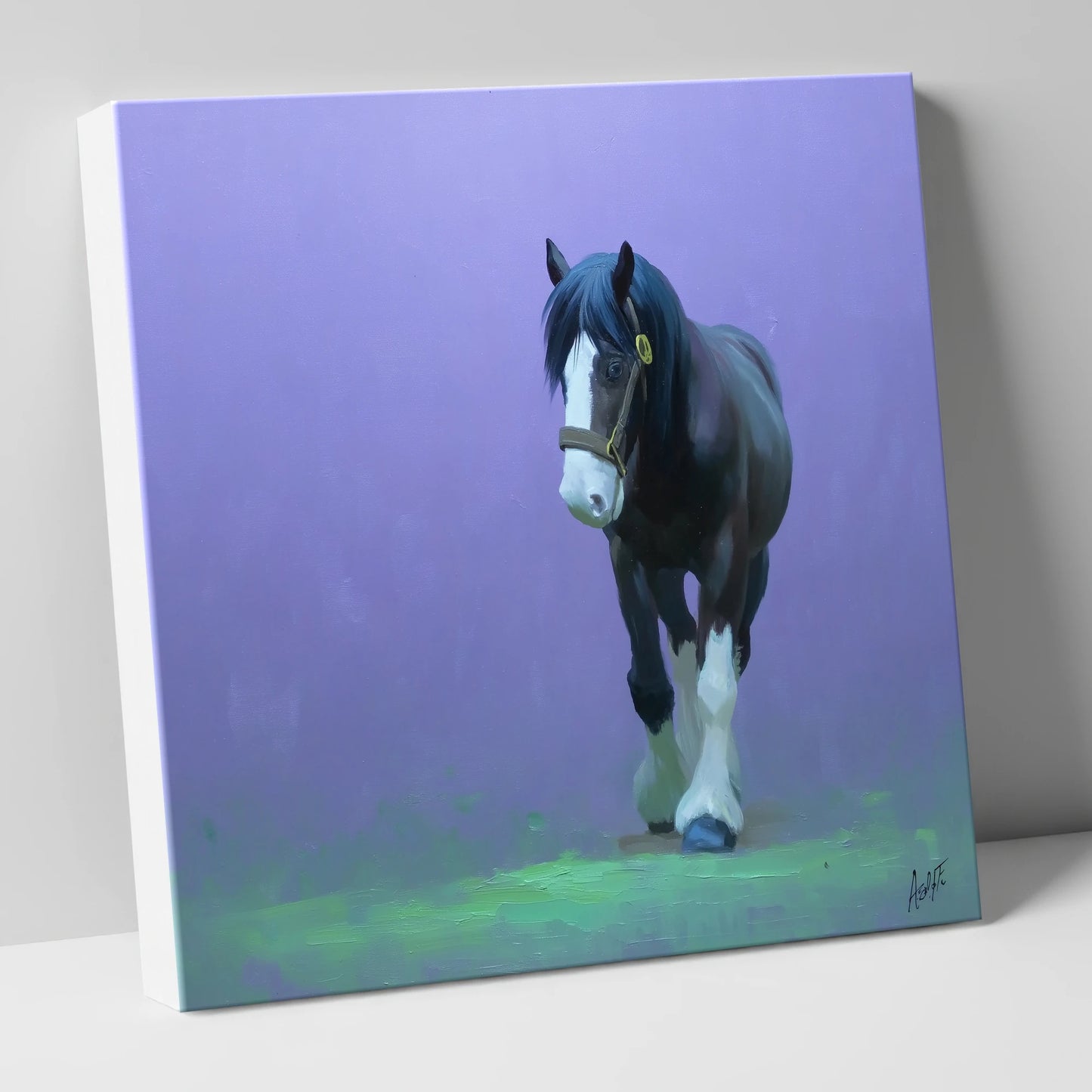 The Stepping Cob horse breed canvas wall art