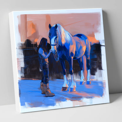The Gentle Bond horse & rider canvas wall art