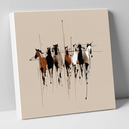 The Fluid Herd wild horses canvas wall art
