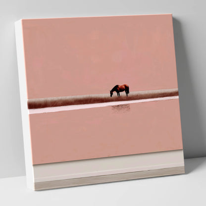 Dusky Rose Horizon horse landscape canvas wall art