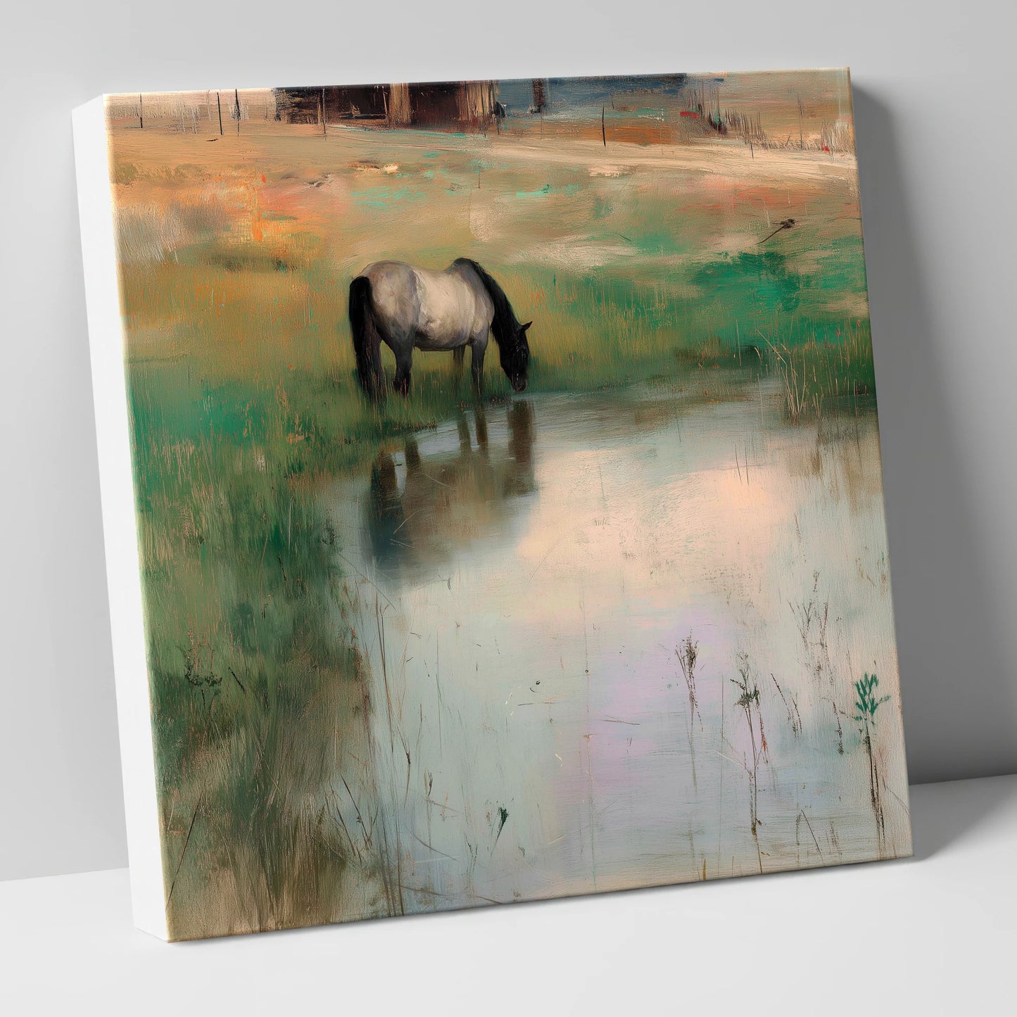 Tranquil Reflections horse landscape canvas wall art