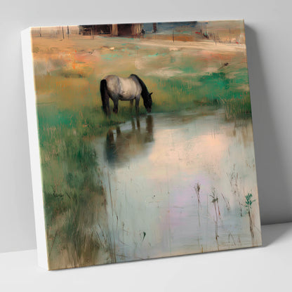 Tranquil Reflections horse landscape canvas wall art