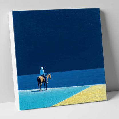 The Vast Blue beach horse canvas wall art