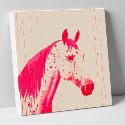 Bold Magenta Profile horse breed canvas wall art