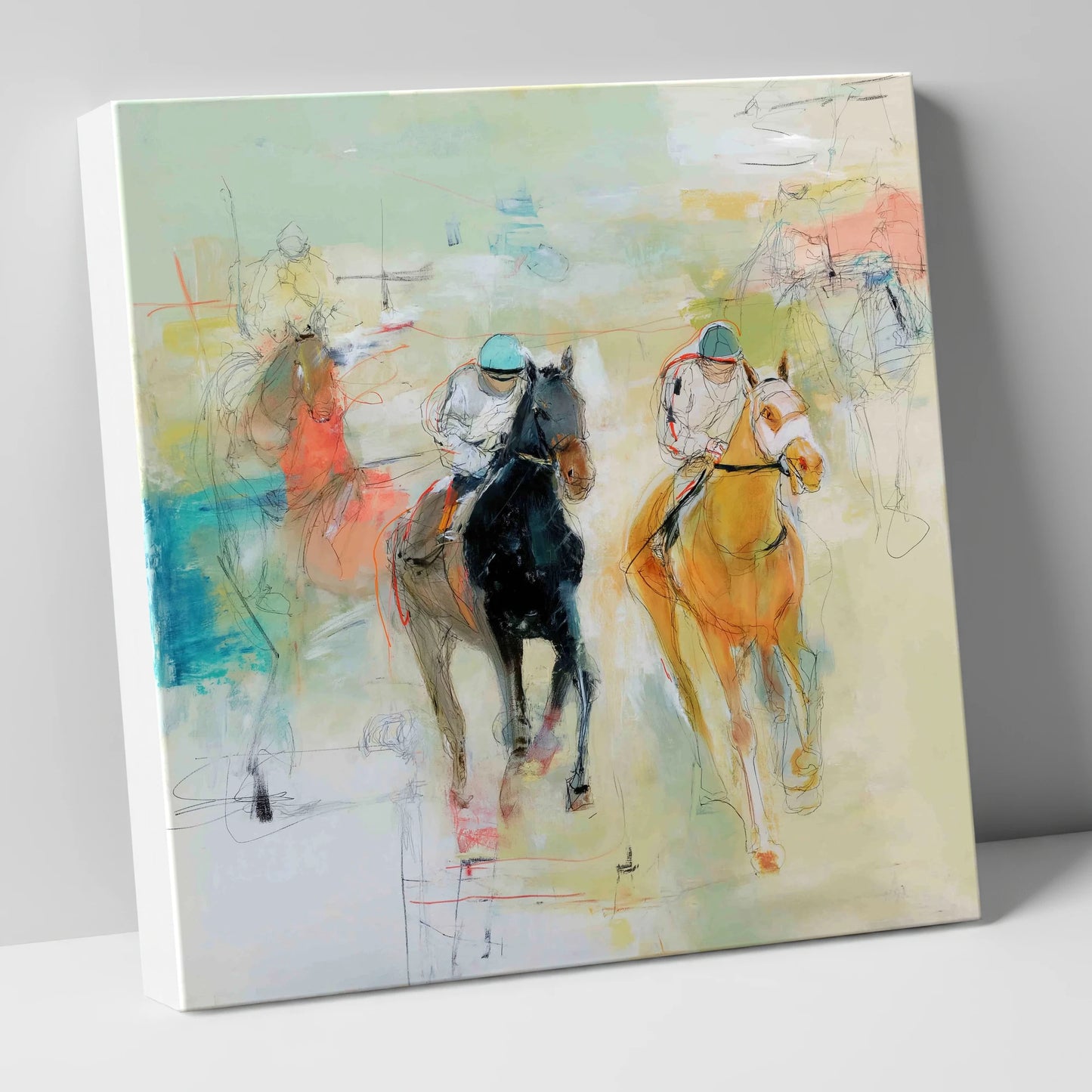 Thundering Strides racing horse canvas wall art