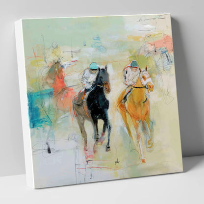 Thundering Strides racing horse canvas wall art