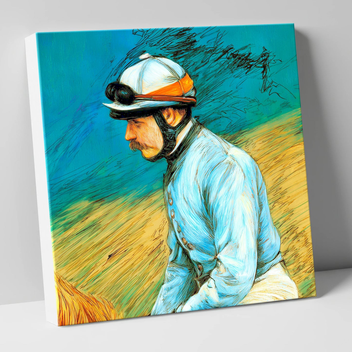 The Cerulean Silks racing horse canvas wall art