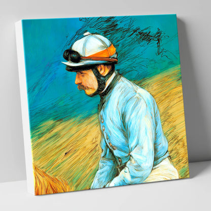 The Cerulean Silks racing horse canvas wall art