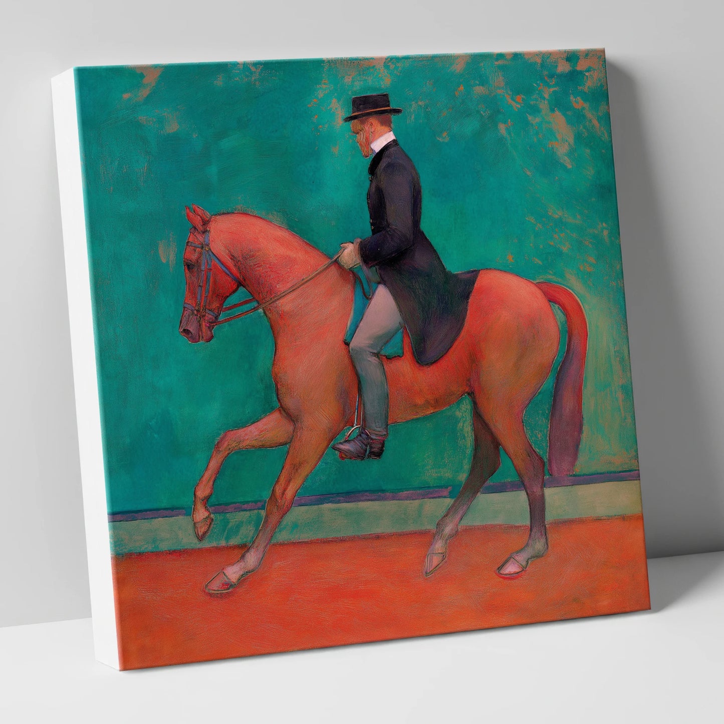 The Emerald Passage dressage horse canvas wall art