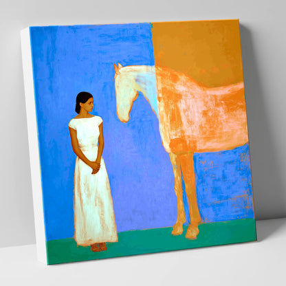 A Silent Understanding horse & rider canvas wall art